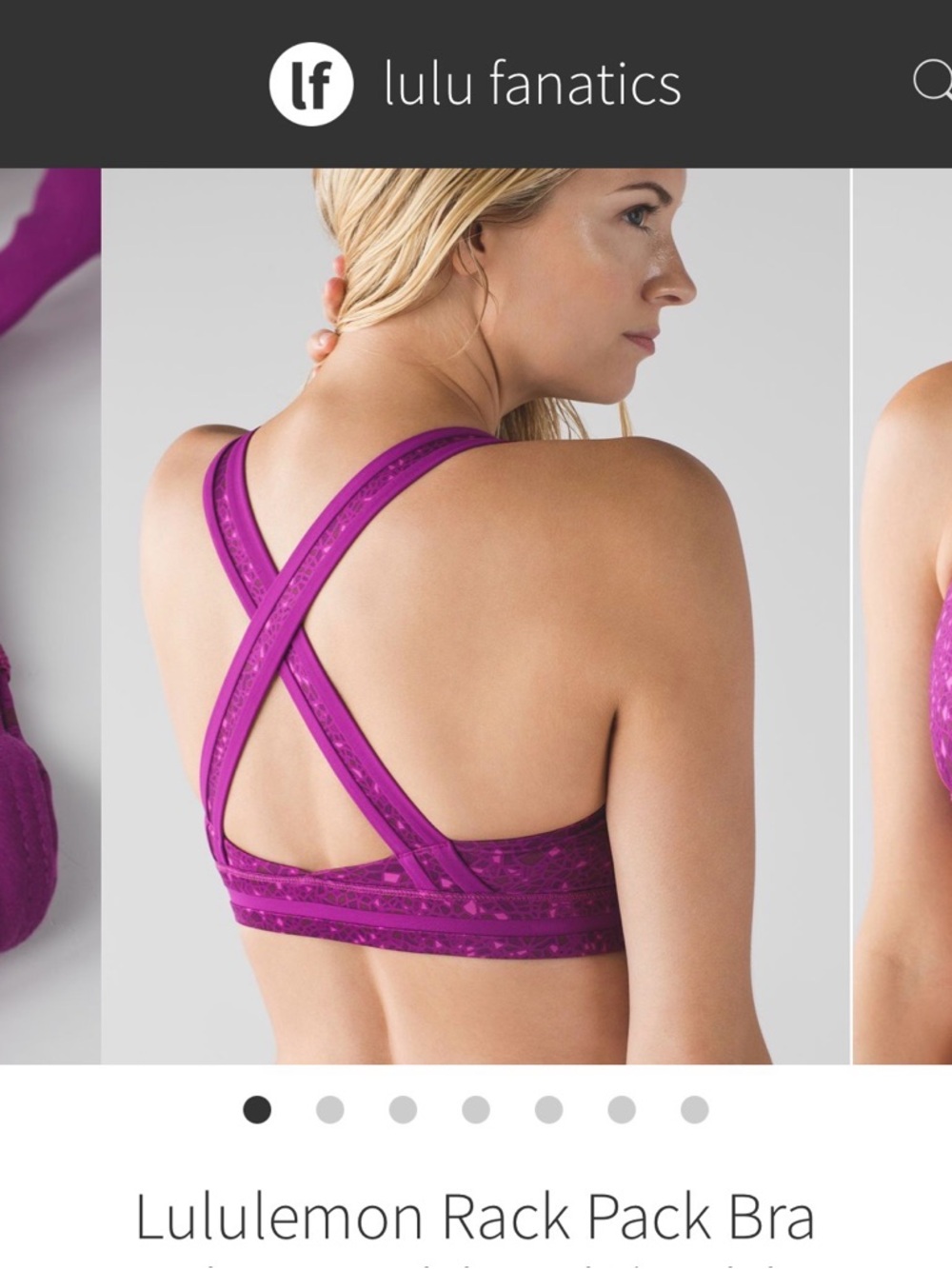 lululemon athletica Purple Rack Pack Crossback Sports Bra